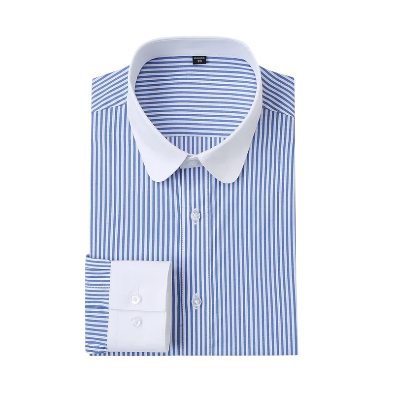 Klassisches Shelby-Hemd in Weiß & Blau