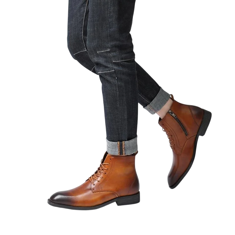 Tommy hellbraune Lederstiefel