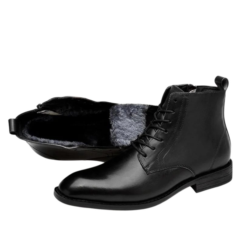Tommy Stiefel aus schwarzem Leder